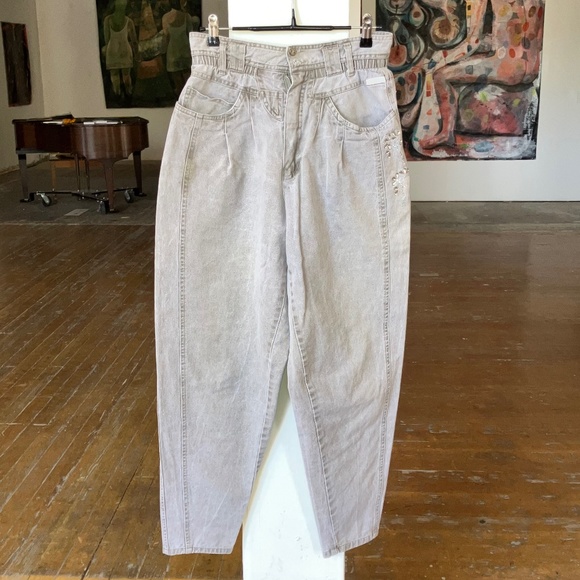 Vintage Denim - Vintage light gray paper bag waist denim